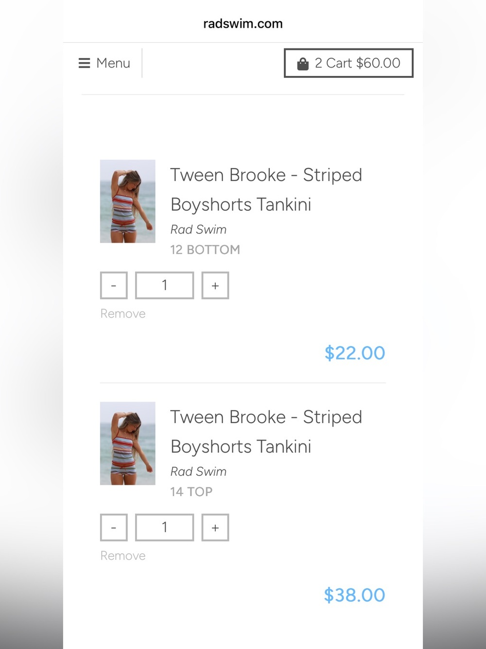 Girls' Striped Tankini Set - Multi Color - Picture 14 of 16